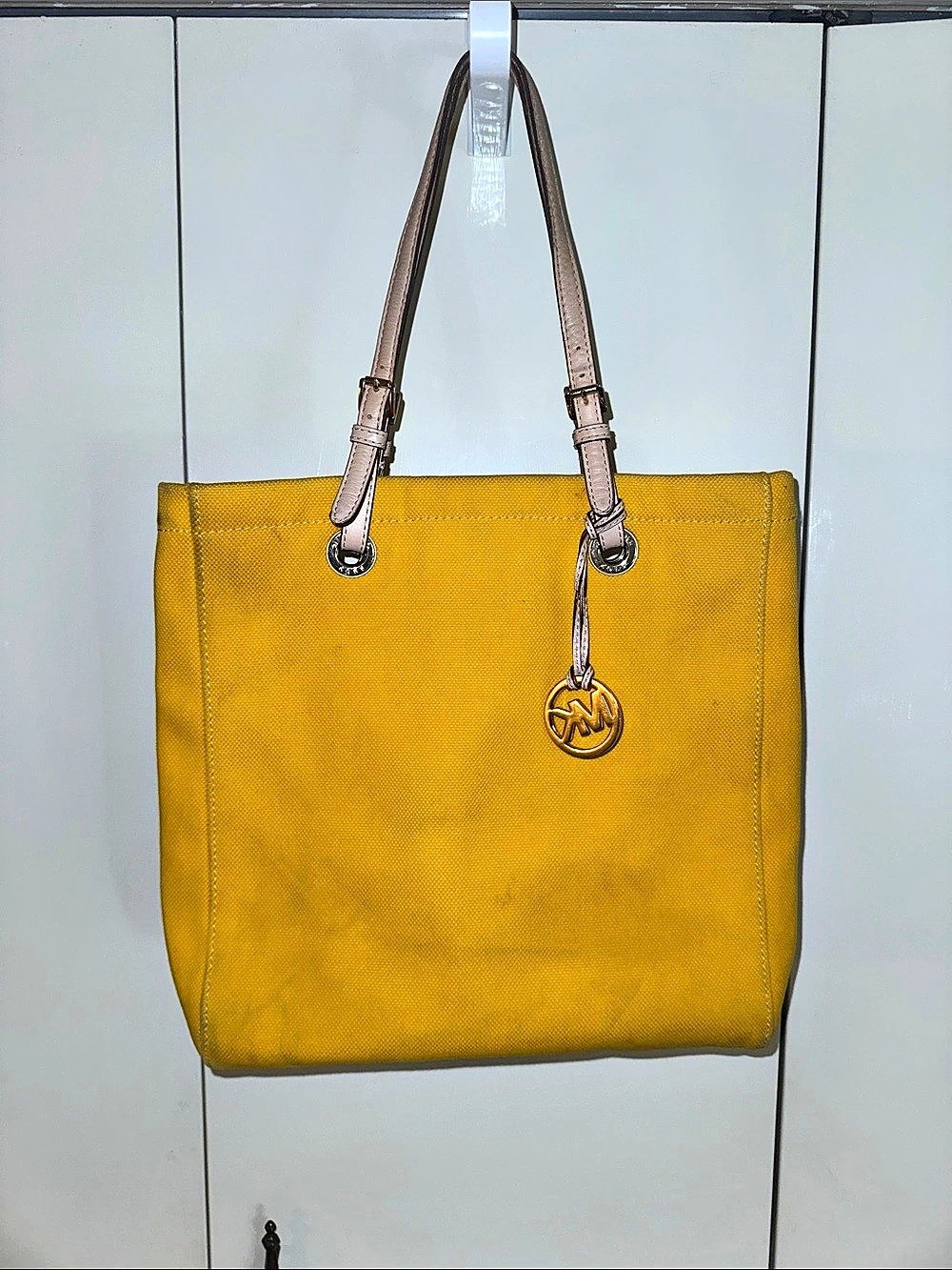 Michael Kors Yellow Canvas Tote Bag